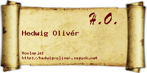 Hedwig Olivér névjegykártya